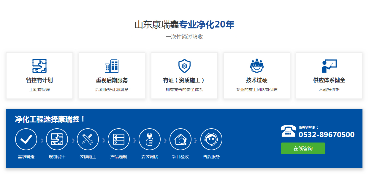 康瑞鑫凈化公司服務流程 康瑞鑫凈化公司服務流程